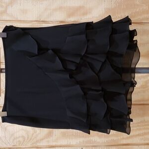Kazar Paris NY Designer Black Tiered Ruffle Skirt Size M